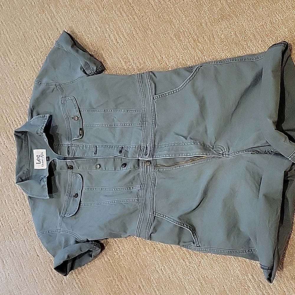 Lee Vintage modern green utility /jumpsuit size M, Green Denim - Picture 10 of 16